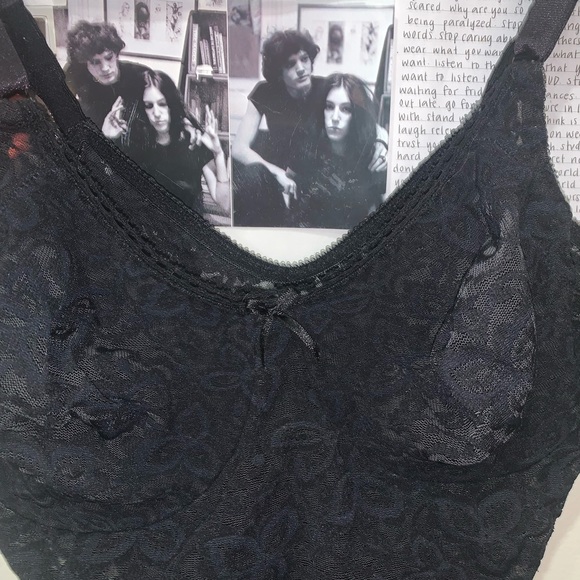 Lace y2k 2000s 90s fairy grunge goth lingerie black bali bodysuit - Picture 2 of 4